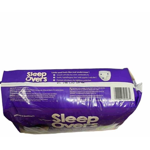 Sleep Overs‎ Pull Up Style Incontinence Pants, Size Youth XL - 12 Count - Picture 2 of 5